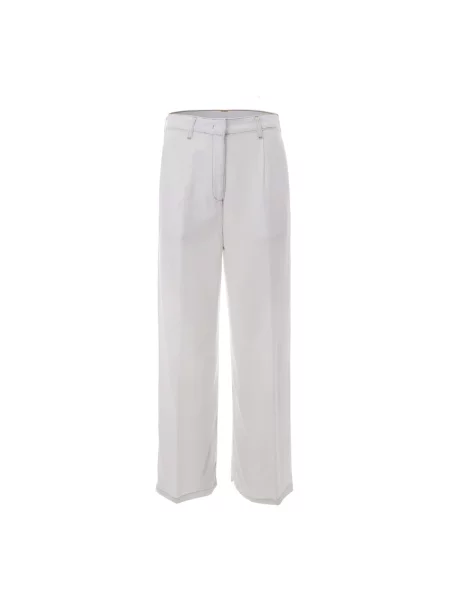 Patrizia Pepe Spodnie Kobieta XS Denim Wide Trousers biały