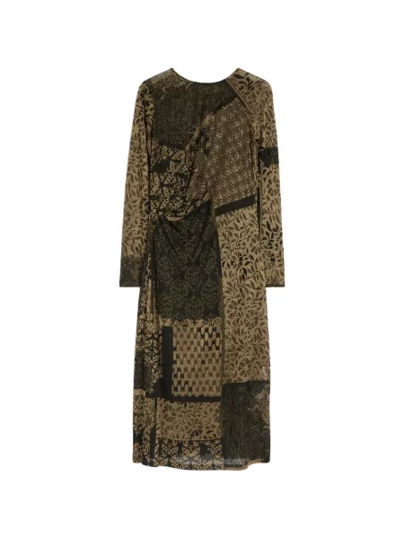 Rochie midi Momoni din jacard drapată negru