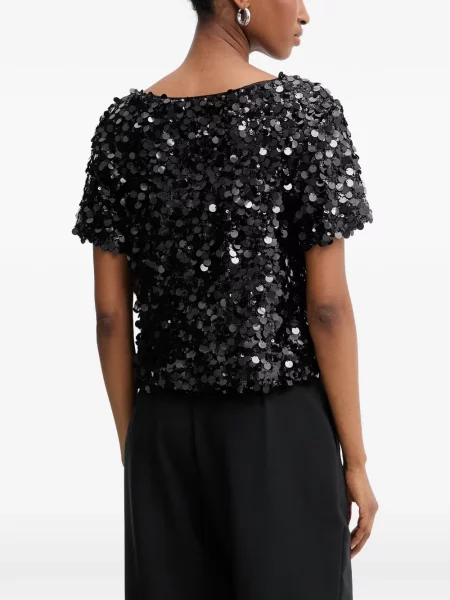 Scurt top Haveone cu paiete negru