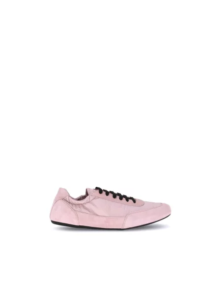 Sneakersy Prada zamszowe z logo różowe