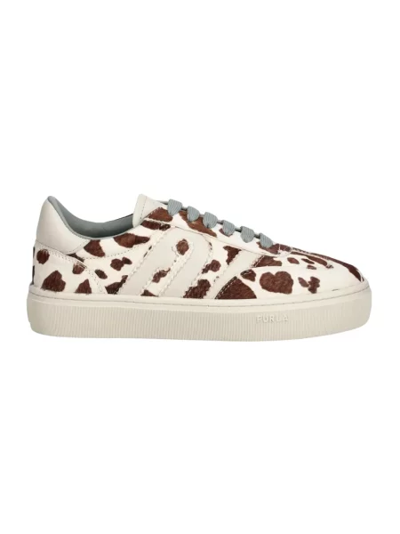 Sneakersy Furla skórzane beżowe