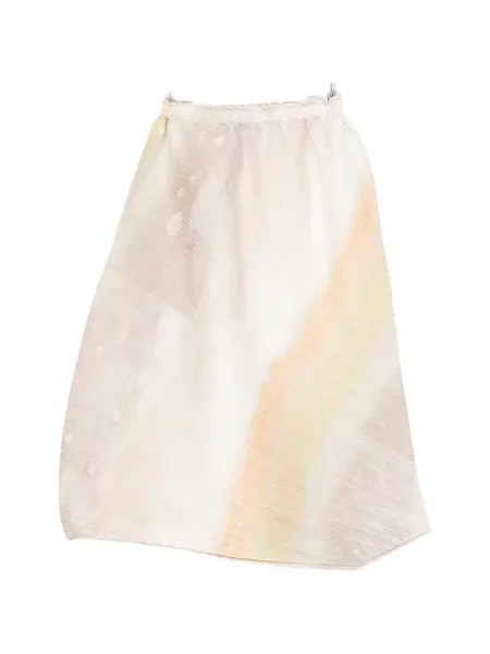 Fustă midi Pleats Please Issey Miyake cu imagine cu imprimeu abstract alb