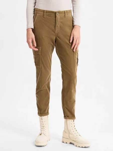 MAC spodnie sztruksowe Rich Cargo Kobiety jednolity 34 zielony