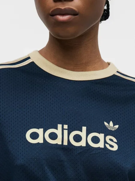 ADIDAS ORIGINALS Tričko Linear svetlobéžová / tmavomodrá