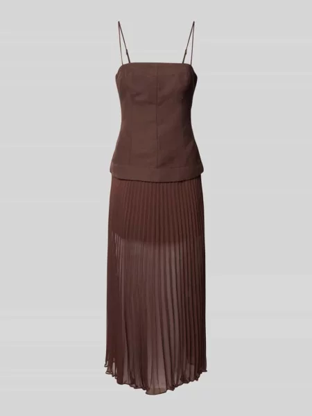 Sukienka koktajlowa lniana z plisami Forever New