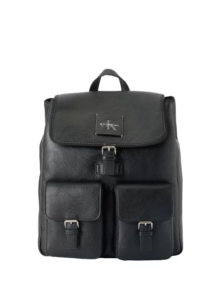 Rucsac Calvin Klein Bold Pebble Flap Backpack Black OS negru