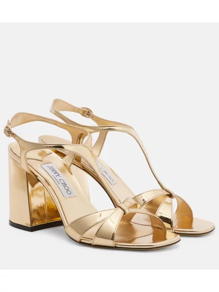 Sandale Jimmy Choo din piele auriu