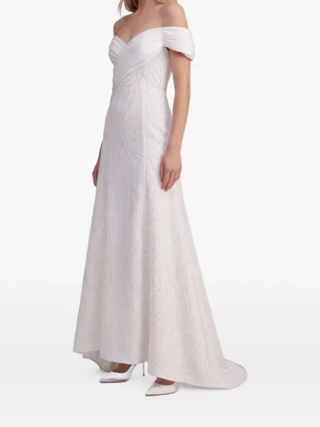 Rochie maxi Marco Gabrielli Atelier cu paiete alb