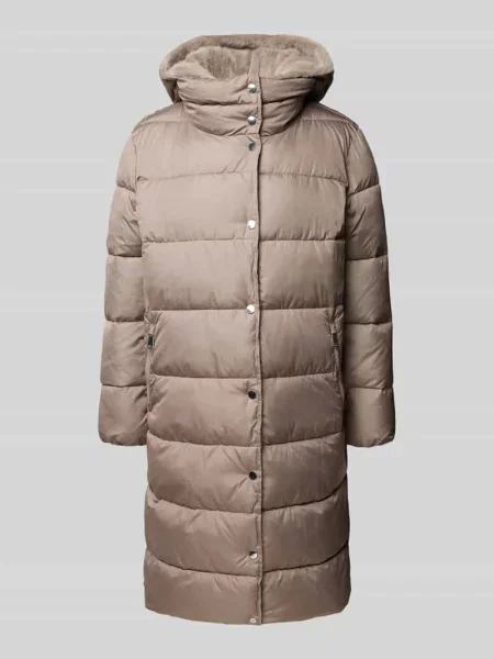 Płaszcz pikowany z kapturem White Label