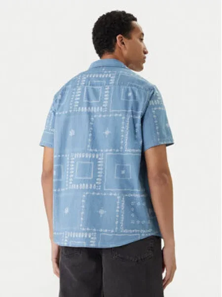 RVCA Marškiniai Frame Chambray Žydra