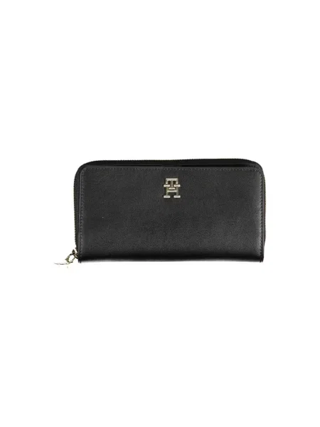 Lniany portfel Tommy Hilfiger czarny