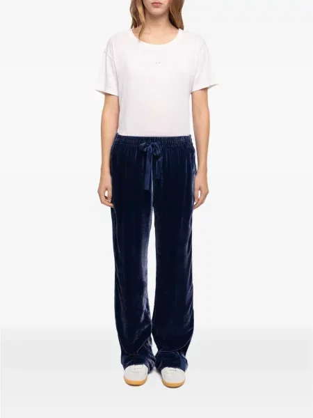 Pantaloni Zadig&voltaire de catifea albastru