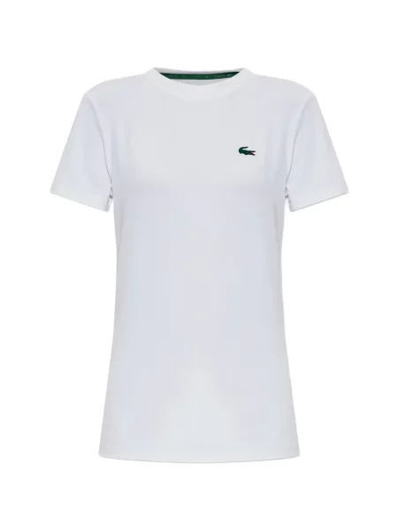 Тениска Lacoste с автограф бяло