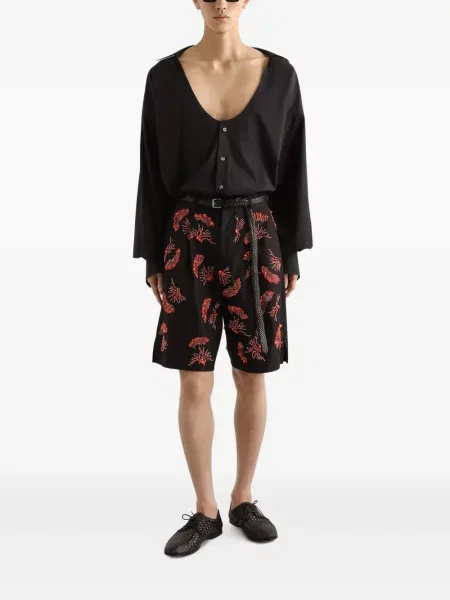 Pantaloni scurți Dolce & Gabbana cu imagine cu imprimeu abstract negru