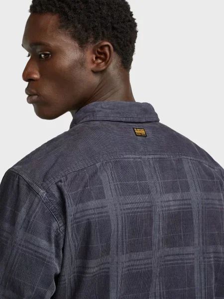 Картата сорочка G-star Raw синя