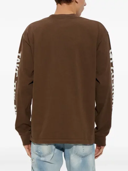 Lung tricou Dsquared2 cu imagine maro