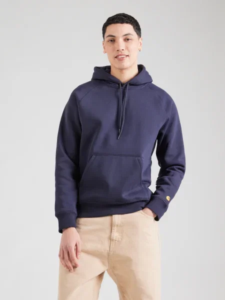 Geacă Carhartt Wip cu glugă albastru