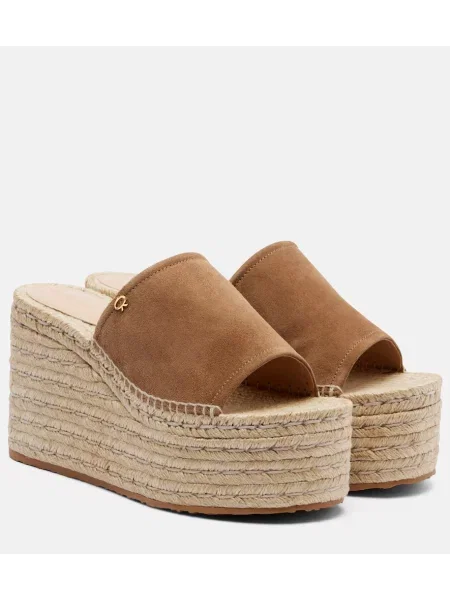 Espadrile Gianvito Rossi din piele de căprioară bej