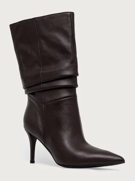 Guess botine cu înalt pentru femei din piele CARALEE maro