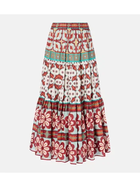Warstwowa maksi spódnica maxi La Doublej z nadrukiem