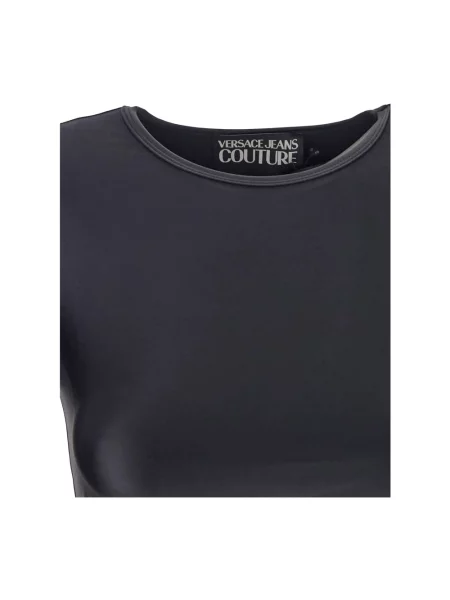 Krótki top Versace Jeans Couture elegancki czarny