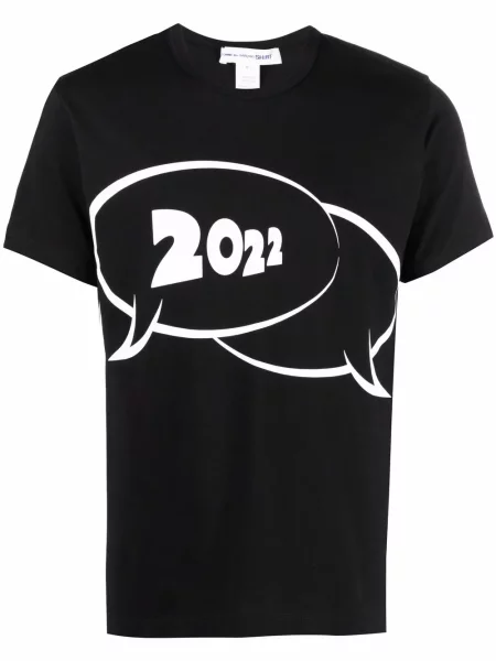Tricou Comme Des Garçons Shirt cu imagine scurt negru
