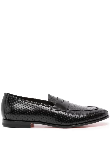 Pantofi loafer Santoni din piele negru