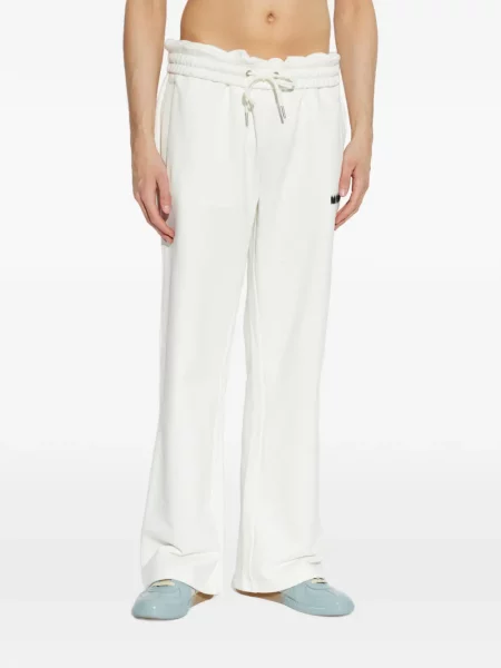 Pantaloni Misbhv cu imagine alergare alb