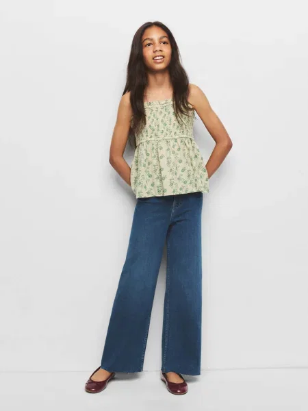 Proste jeansy seamless Dzieci 9 MANGO KIDS ciemnoniebieski