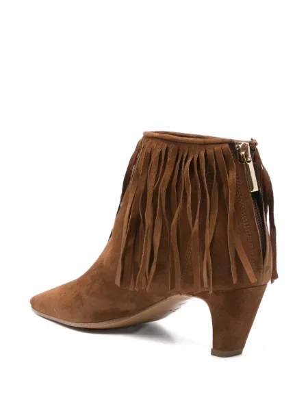Botine Biancadi cu franjuri din piele maro
