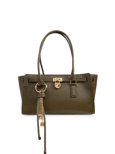 Matlasat top Michael Michael Kors cu volane cu cordon verde