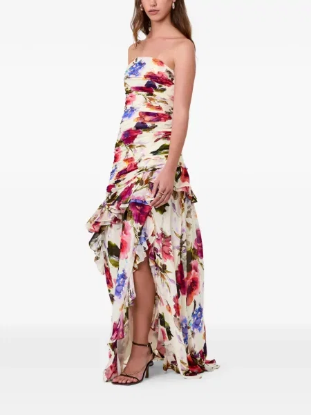 Rochie maxi Nicholas cu volane alb