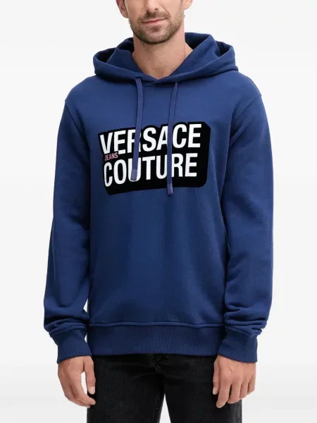 Hanorac cu glugă Versace Jeans Couture albastru