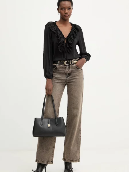 Кожаная сумка Karl Lagerfeld K/Autograph с автографом черная