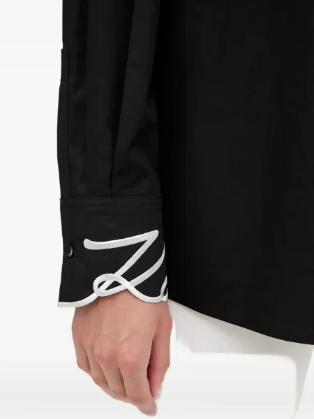 Cămașă Karl Lagerfeld cu broderie negru