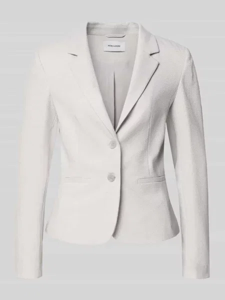 Żakiet o kroju slim fit z kołnierzem z połami More & More szara