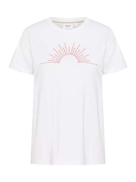 SAINT TROPEZ Tricou KanvaSZ corai alb