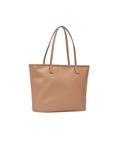 Torba tote z aplikacją z logo model ‘Evrim’ Liu Jo White brązowa