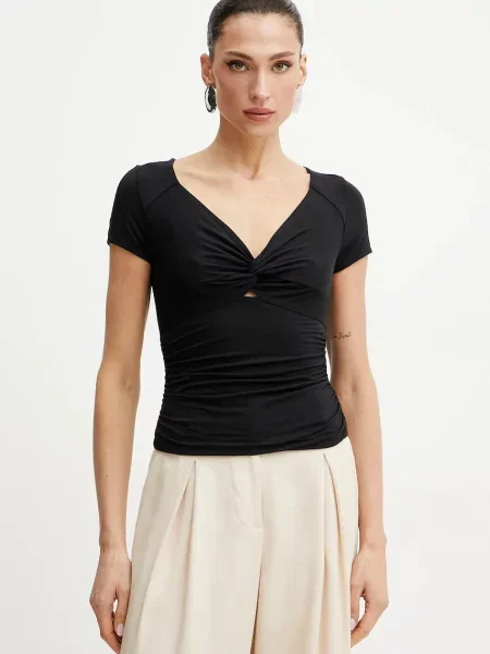 Тениска Guess CHARLOTTE черно