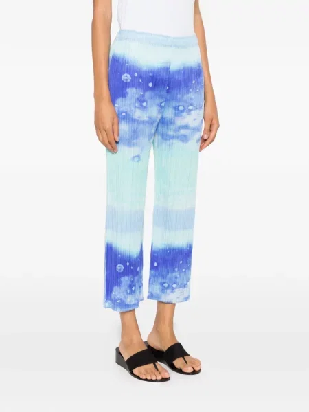 Παντελόνι Pleats Please Issey Miyake με σχέδιο με αφηρημένο print μπλε