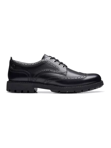 Brogsy Clarks sznurowany skórzany czarny