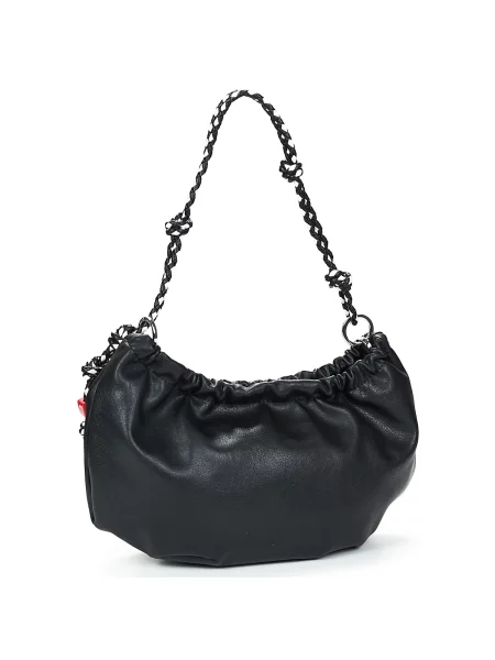 Geanta crossbody Desigual cu autograf negru