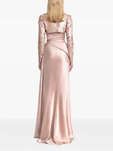 Rochie maxi Gemy Maalouf drapată roz