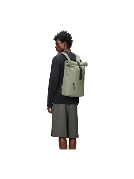 Rains plecak Rolltop Rucksack W3 duży gładki zielony