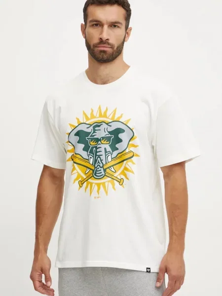 Tričko 47 brand MLB Oakland Athletics s potiskem béžová