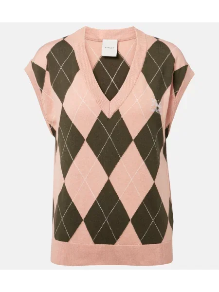 Kamizelka Varley z wzorem argyle różowa