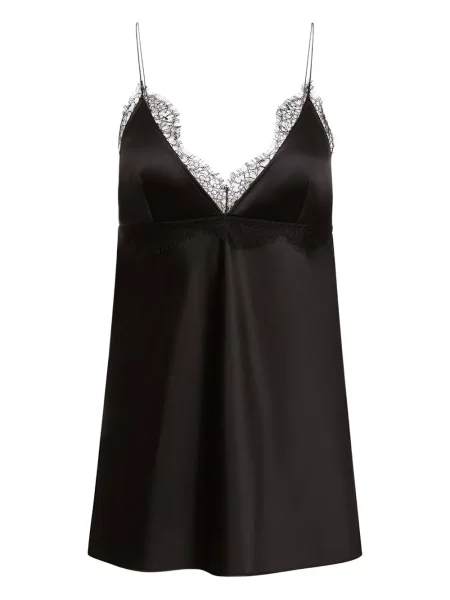 Bluzka Nina Ricci bez rękawów koronkowa czarna