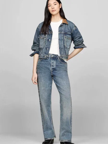 Коротка джинсова куртка Tommy Hilfiger синя