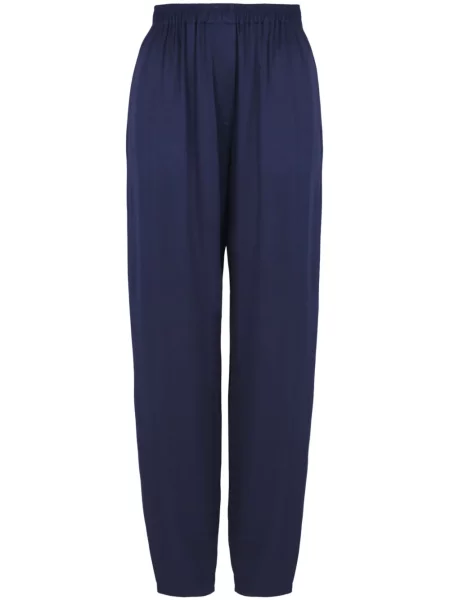 Pantaloni Giorgio Armani de mătase albastru