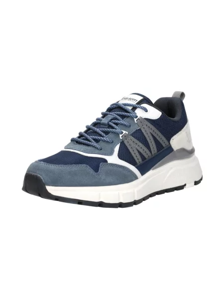 Lniane sneakersy Lyle & Scott niebieskie